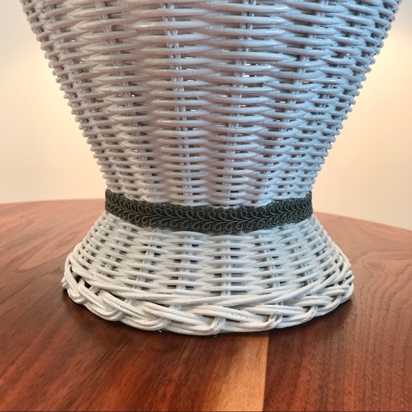 White Rattan Wicker Table Lamp - Picture 6 of 10